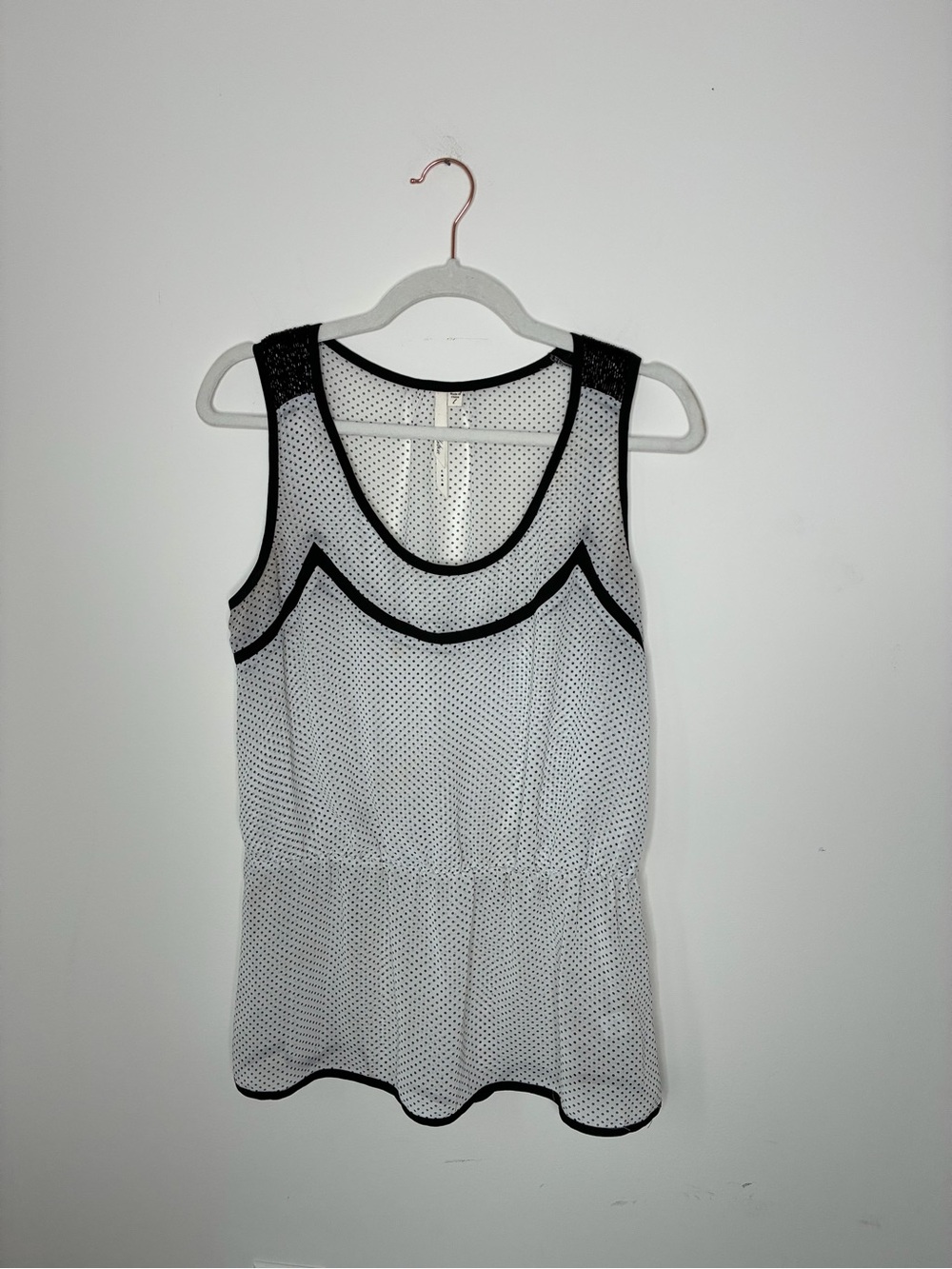 BellanBlue White Mesh Tank with Black Trim Accents